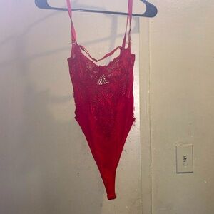 Windsor red lace bodysuit
